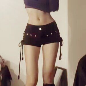 black shorts with laces XS